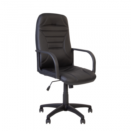 Set 2 scaune de birou LUKE, piele ecologica, Negru [1]