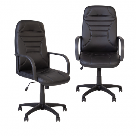 Scaun de birou LUKE, piele ecologica, Negru [3]