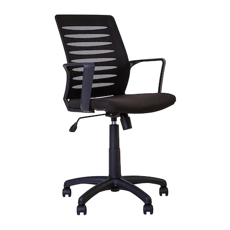 Set 2 scaune de birou MASTER GTP, cu brate, mesh/textil, negru [1]