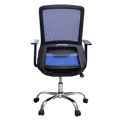 Scaun de birou ergonomic EASY, mesh, negru/albastru [3]