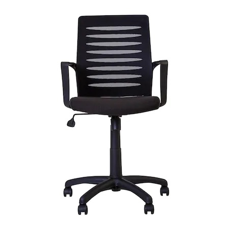 Set 2 scaune de birou MASTER GTP, cu brate, mesh/textil, negru [5]