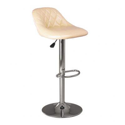 Mobilier pentru bucătărie - Scaun bar cafenea Royal, Crem piele ecologica