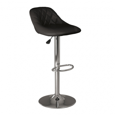 Mobilier pentru bucătărie - Scaun bar cafenea Royal, Negru piele ecologica