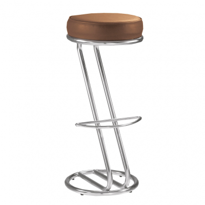Mobilier pentru bucătărie - Scaun bar cafenea Tender Hoker, Maro piele ecologica