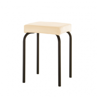 Mobilier pentru bucătărie - Scaun bucatarie Avida Black, Crem piele ecologica