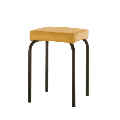 Scaune de bucătărie - Scaun bucatarie Avida Black, Ocru piele ecologica