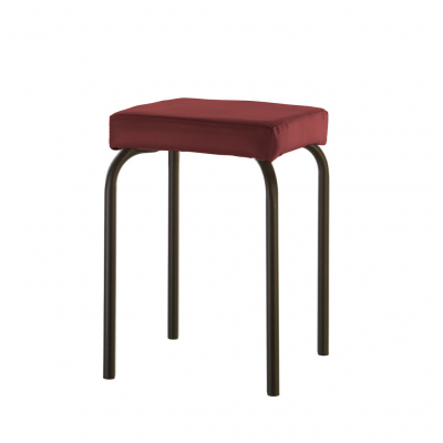 Mobilier pentru bucătărie - Scaun bucatarie Avida Black, Visiniu piele ecologica