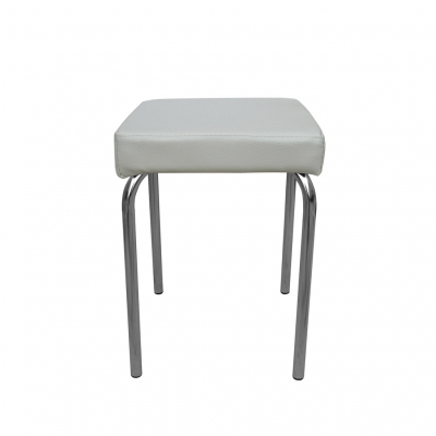Mobilier pentru bucătărie - Scaun bucatarie Avida Chrome, Crem piele ecologica