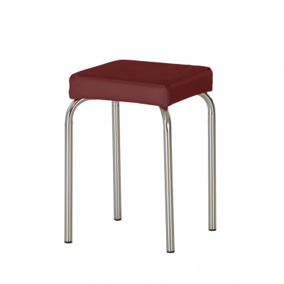 Mobilier pentru bucătărie - Scaun bucatarie Avida Chrome, Visiniu piele ecologica