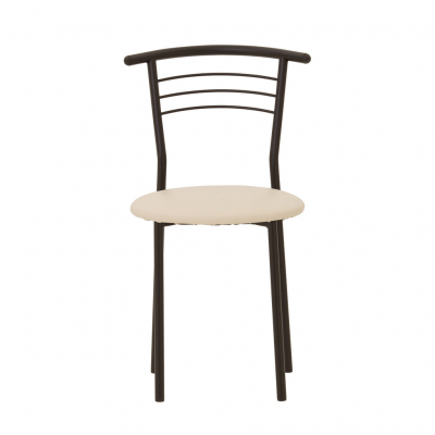 Scaun bucatarie Baroque Black, Crem piele ecologica [1]