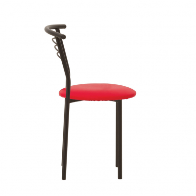 Scaun bucatarie Baroque Black, Rosu piele ecologica [2]