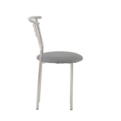Scaun bucatarie Baroque Chrome, Gri piele ecologica [2]