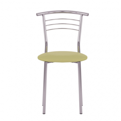 Scaun bucatarie Baroque Chrome, Oliv piele ecologica [1]