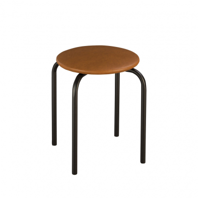 Mobilier pentru bucătărie - Scaun bucatarie Home Black, Aramiu piele ecologica