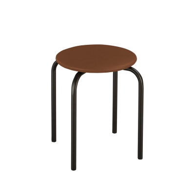 Mobilier pentru bucătărie - Scaun bucatarie Home Black, Maro piele ecologica