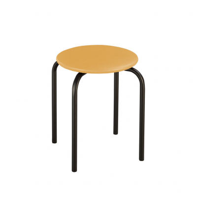 Bucătărie - Scaun bucatarie Home Black, Ocru piele ecologica