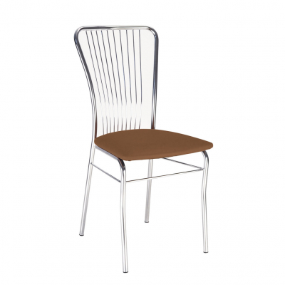 Mobilier pentru bucătărie - Scaun bucatarie Laval Chrome, Maro piele ecologica