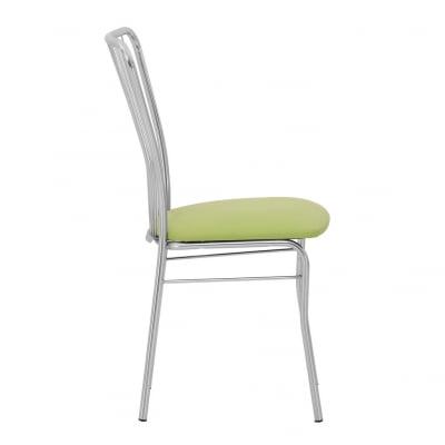 Scaun bucatarie Laval Chrome, Oliv piele ecologica [2]