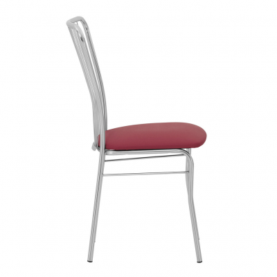 Scaun bucatarie Laval Chrome, Visiniu piele ecologica [2]