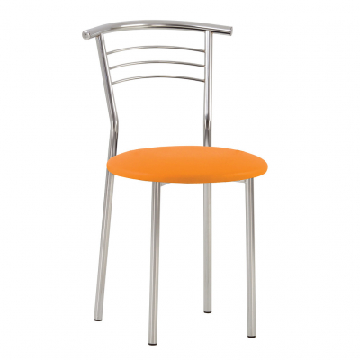 Mobilier pentru bucătărie - Scaun bucatarie Marina, Portocaliu piele ecologica