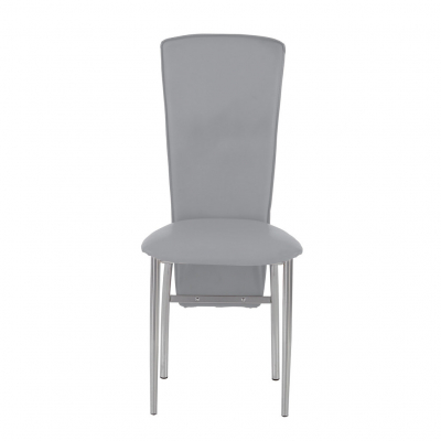 Scaun bucatarie Nora Chrome, Gri piele ecologica [1]