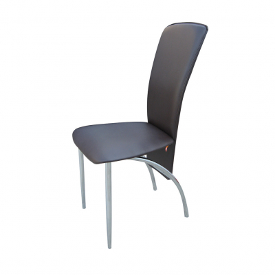 Mobilier pentru bucătărie - Scaun bucatarie Nora Chrome, Wenge piele ecologica