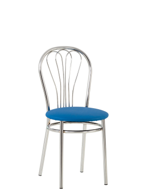 Mobilier pentru bucătărie - Scaun bucatarie Picard Chrome, Albastru deschis piele ecologica