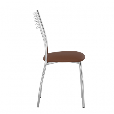 Scaun bucatarie Sara Chrome, Maro piele ecologica [2]