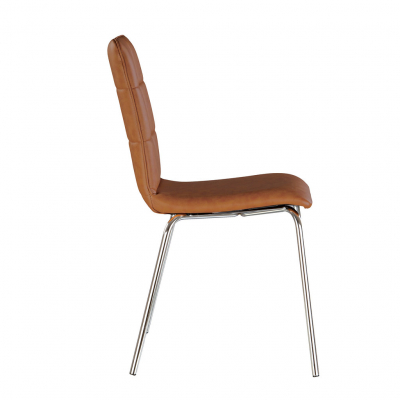 Scaun bucatarie Sidney II Chrome, Brun deschis piele ecologica [2]