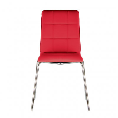 Scaun bucatarie Sidney II Chrome, Rosu piele ecologica [1]