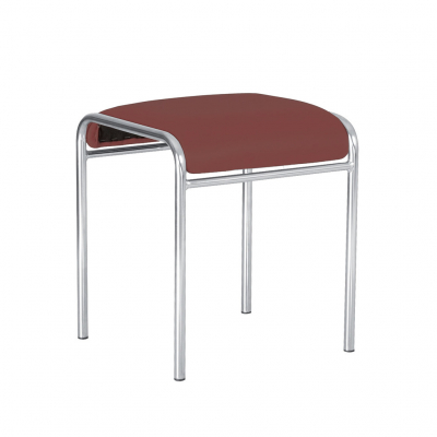 Scaune de bucătărie - Scaun bucatarie Timber Chrome, Carmin piele ecologica