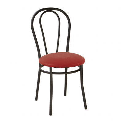 Mobilier pentru bucătărie - Scaun bucatarie Velvet Black, Carmin piele ecologica