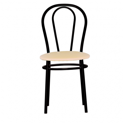 Mobilier pentru bucătărie - Scaun bucatarie Velvet Black, Crem piele ecologica