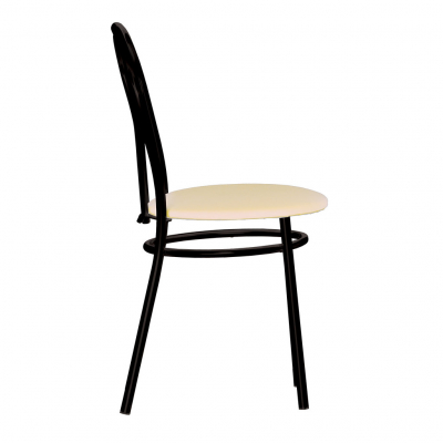Scaun bucatarie Velvet Black, Crem piele ecologica [2]