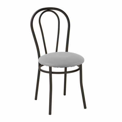 Mobilier pentru bucătărie - Scaun bucatarie Velvet Black, Gri piele ecologica