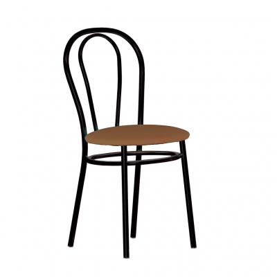 Mobilier pentru bucătărie - Scaun bucatarie Velvet Black, Maro piele ecologica