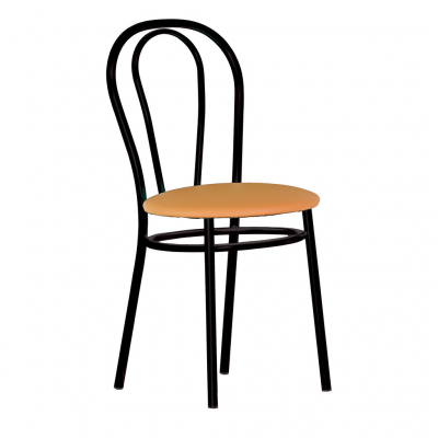Scaun bucatarie Velvet Black, Ocru piele ecologica [1]