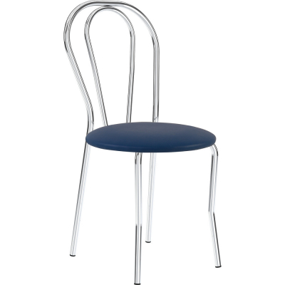 Scaune de bucătărie - Scaun bucatarie Velvet Chrome, Albastru piele ecologica