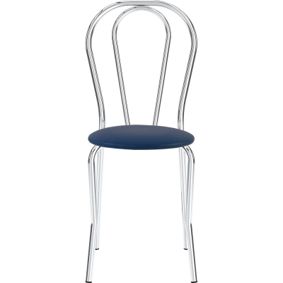 Scaun bucatarie Velvet Chrome, Albastru piele ecologica [1]
