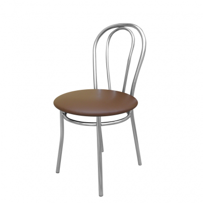 Scaune de bucătărie - Scaun bucatarie Velvet Chrome, Maro piele ecologica