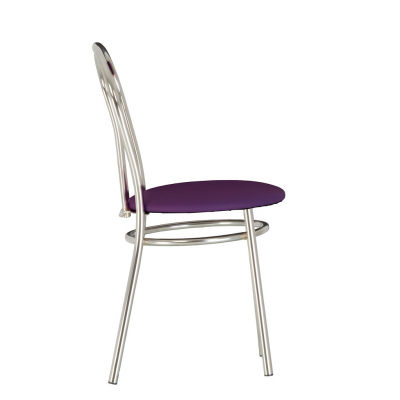 Scaun bucatarie Velvet Chrome, Mov piele ecologica [2]