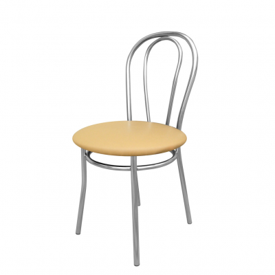 Scaune de bucătărie - Scaun bucatarie Velvet Chrome, Ocru piele ecologica