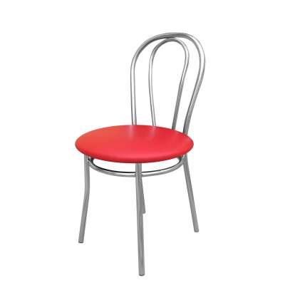 Scaune de bucătărie - Scaun bucatarie Velvet Chrome, Rosu piele ecologica