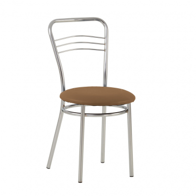 Bucătărie - Scaun bucatarie Vera Chrome, Maro piele ecologica