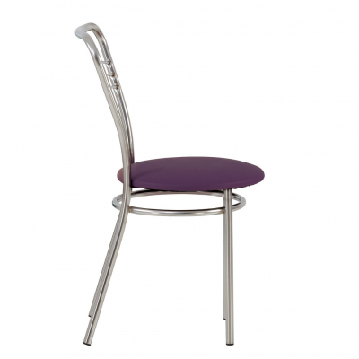 Scaun bucatarie Vera Chrome, Mov piele ecologica [2]