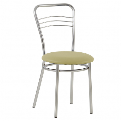 Scaune de bucătărie - Scaun bucatarie Vera Chrome, Oliv piele ecologica