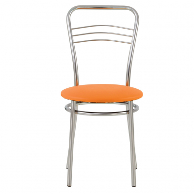 Scaun bucatarie Vera Chrome, Portocaliu piele ecologica [1]