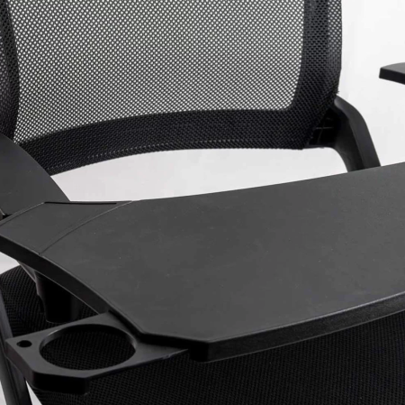 Scaun conferinta CAMPUS, masuta rabatabila, Mesh, Negru [3]