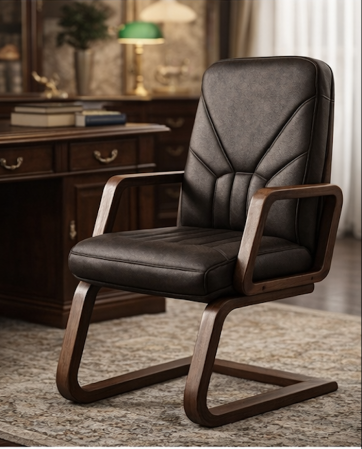 Scaun conferinta MAVIS EXTRA CF, Negru piele naturala [4]