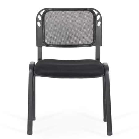 Scaun conferinta VENTO, spatar Mesh, cadru metalic, Negru [2]